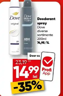 PROFI Deodorant spray Dove Ofertă