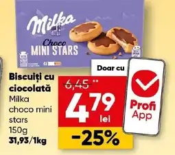 PROFI Biscuiți cu ciocolată Milka choco mini stars Ofertă