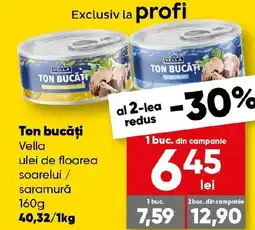 PROFI Ton bucăţi Vella ulei de floarea soarelui / saramură Ofertă