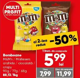 PROFI Bomboane M&M's/Maltesers arahide / ciocolată / crispy Ofertă