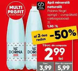 PROFI Apă minerală naturală Poiana Negri aprigă cumpătată carbogazoasă Ofertă