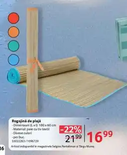 Selgros Rogojină de plajă Ofertă