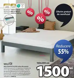JYSK Wellpur kvita gf85 saltea din spumă Ofertă