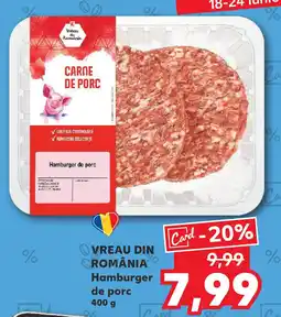 Kaufland VREAU DIN ROMÂNIA Hamburger de porc Ofertă