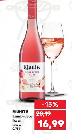 Kaufland RIUNITE Lambrusco Rosé Ofertă