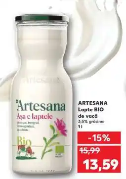 Kaufland ARTESANA Lapte BIO de vacă Ofertă