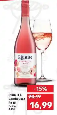 Kaufland RIUNITE Lambrusco Rosé Emilia 0,75 l Ofertă