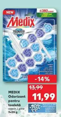 Kaufland MEDIX Odorizant pentru toaletă ocean / pine 3x55 g Ofertă