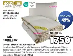 JYSK Loftet plapumă cu puf de gâscă Ofertă