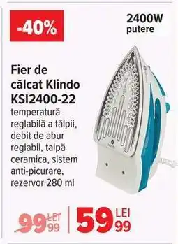 Carrefour Fier de călcat Klindo KSI2400-22 Ofertă