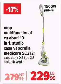 Carrefour Mop multifuncțional cu aburi 10 în 1, studio casa vaporella medicare SC2121 Ofertă