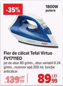 Carrefour Fier de călcat Tefal Virtuo FV1711EO Ofertă