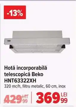 Carrefour Hotă incorporabilă telescopică Beko HNT63322XH Ofertă