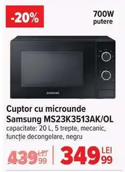 Carrefour Cuptor cu microunde Samsung MS23K3513AK/OL Ofertă