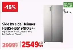 Carrefour Side by side Heinner HSBS-HS519NFXE++ Ofertă