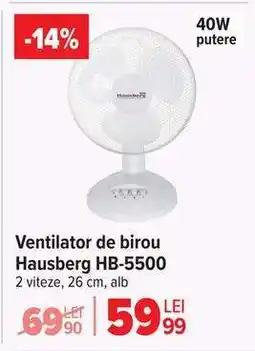 Carrefour Ventilator de birou Hausberg HB-5500 Ofertă