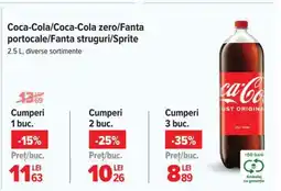 Carrefour Coca-Cola/Coca-Cola zero/Fanta portocale/Fanta struguri/Sprite Ofertă
