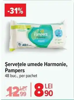 Carrefour Șervețele umede Harmonie, Pampers Ofertă