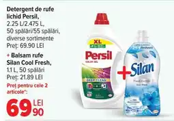 Carrefour Detergent de rufe lichid Persil + Balsam rufe Silan Cool Fresh Ofertă