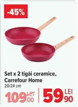 Carrefour Set x 2 tigăi ceramice, Carrefour Home Ofertă