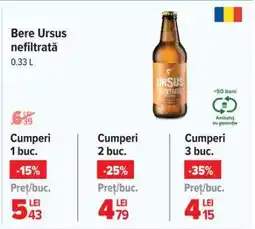 Carrefour Bere Ursus nefiltrată Ofertă