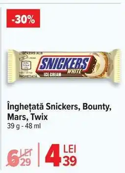 Carrefour Înghețată Snickers, Bounty, Mars, Twix Ofertă