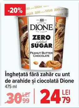 Carrefour Înghețată fără zahăr cu unt de arahide și ciocolată Dione Ofertă
