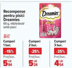 Carrefour Recompense pentru pisici Dreamies Ofertă
