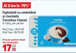Carrefour Înghețată cu smântână și ciocolată, Carrefour Classic Ofertă