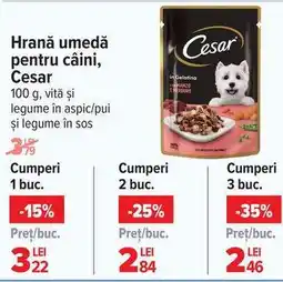 Carrefour Hrană umedă pentru câini Cesar Ofertă