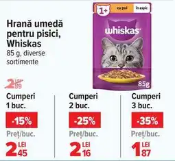 Carrefour Hrană umedă pentru pisici Whiskas Ofertă