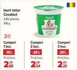 Carrefour Iaurt natur Covalact Ofertă
