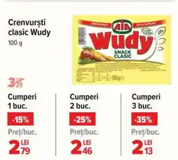 Carrefour Crenvurști clasic Wudy Ofertă