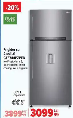 Carrefour Frigider cu 2 usi LG GTF744PZPED Ofertă