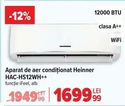 Carrefour Aparat de aer condiționat Heinner HAC-HS12WH++ Ofertă