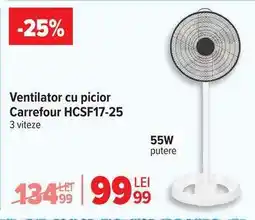 Carrefour Ventilator cu picior Carrefour HCSF17-25 Ofertă