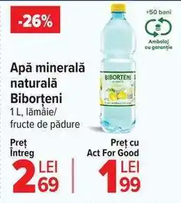 Carrefour Apă minerală naturală Biborteni Ofertă