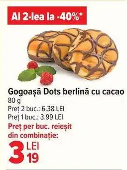 Carrefour Gogoasă Dots berlină cu cacao Ofertă