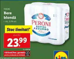 Lidl Bere blondă Peroni Ofertă