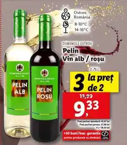 Lidl Domeniile Ostrov Pelin Vin alb / roșu Ofertă