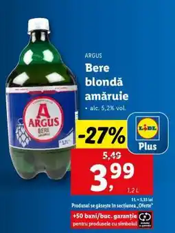 Lidl ARGUS Bere blondă amăruie Ofertă