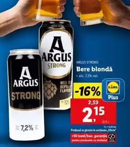 Lidl ARGUS STRONG Bere blondă Ofertă