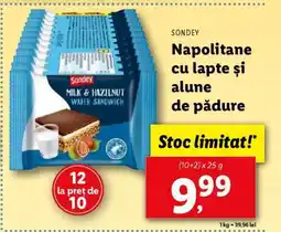 Lidl Napolitane cu lapte și alune de pădure Ofertă