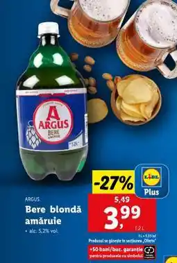 Lidl ARGUS Bere blondă amăruie Ofertă