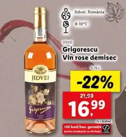 Lidl Grigorescu Vin rose demisec Ofertă