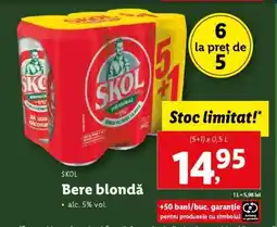 Lidl SKOL Bere blondă Ofertă