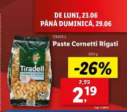 Lidl Tiradell Paste Cornetti Rigati Ofertă