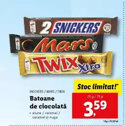 Lidl Snickers, Mars, Twix Ofertă
