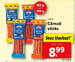 Lidl Pikok Cârnați Sticks Ofertă