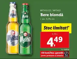 Lidl MYTHOS ICE / MYTHOS Bere blondă Ofertă